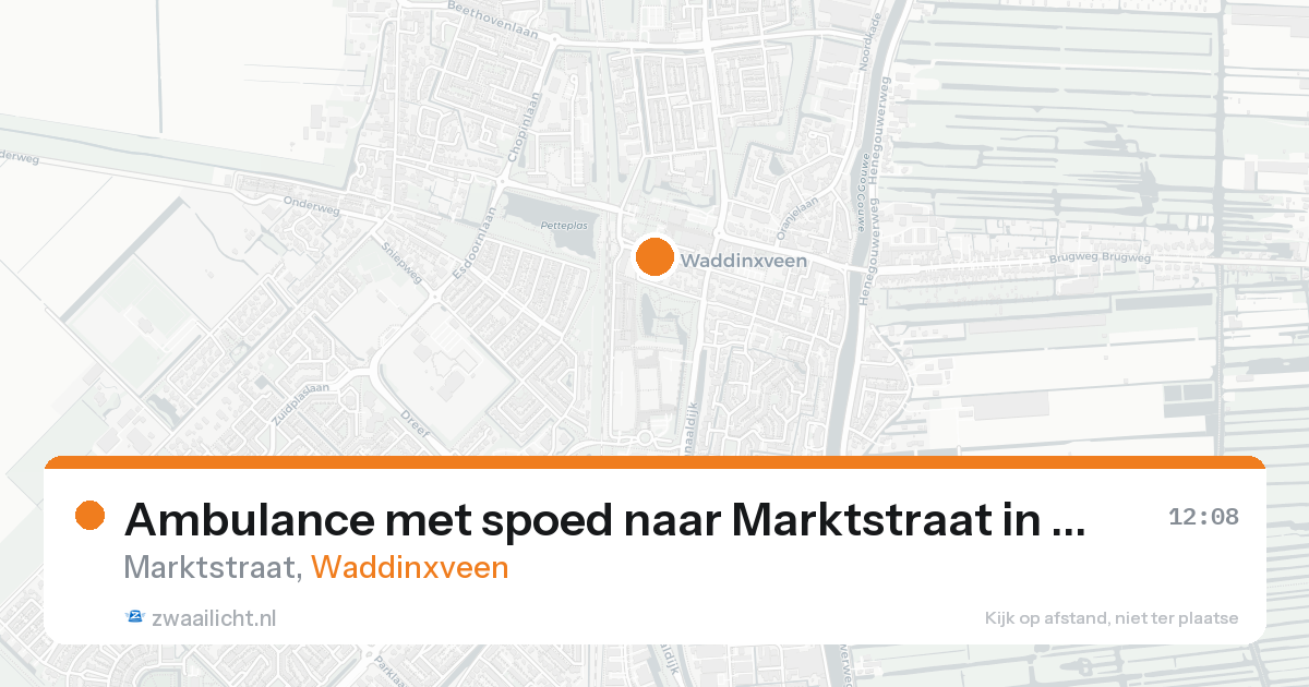 Ambulance met spoed naar Marktstraat in Waddinxveen — 23 aug 2026