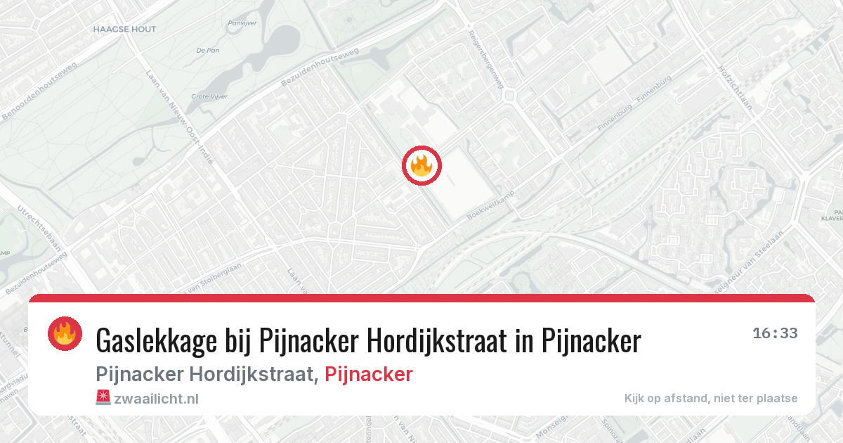 Gaslekkage bij Pijnacker Hordijkstraat in Pijnacker — 31 jul 2026