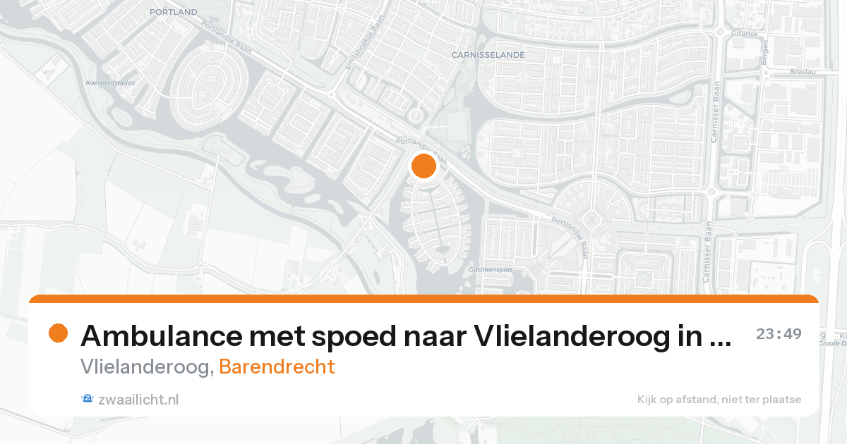 Ambulance met spoed naar Vlielanderoog in Barendrecht — 1 jul 2026