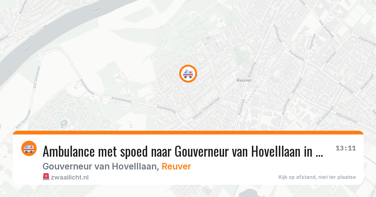 Ambulance met spoed naar Gouverneur van Hovelllaan in Reuver — 23 jun 2026