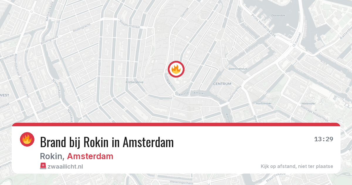 Brand bij Rokin in Amsterdam — 5 apr 2026