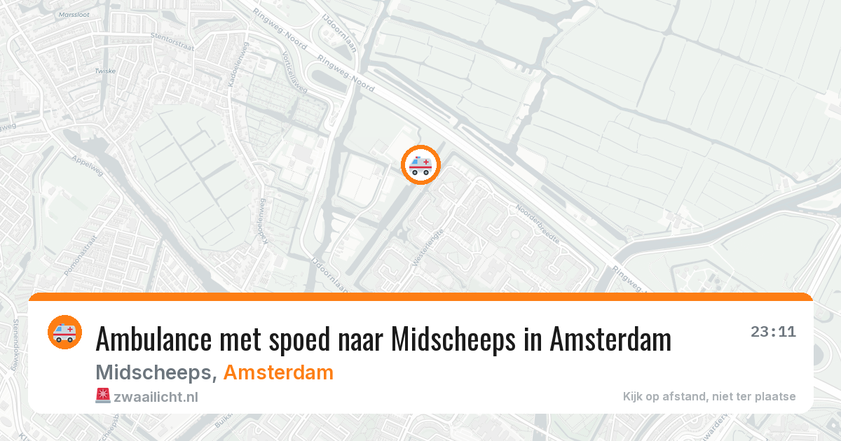 Ambulance met spoed naar Midscheeps in Amsterdam — 13 jul 2026