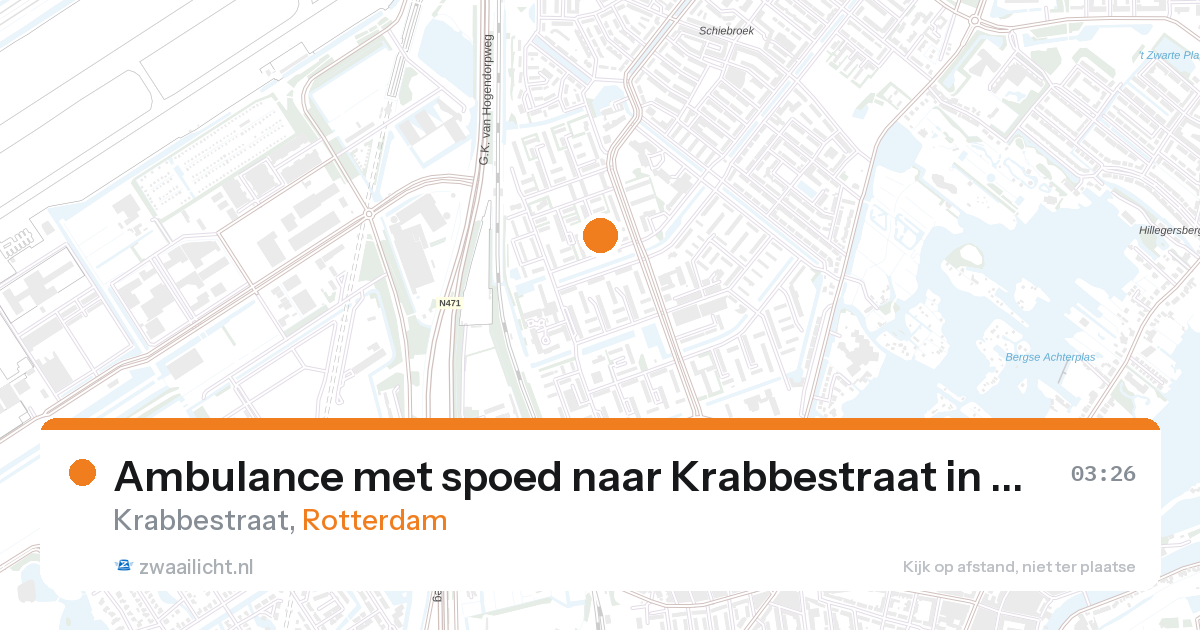 Ambulance met spoed naar Krabbestraat in Rotterdam — 27 aug 2026