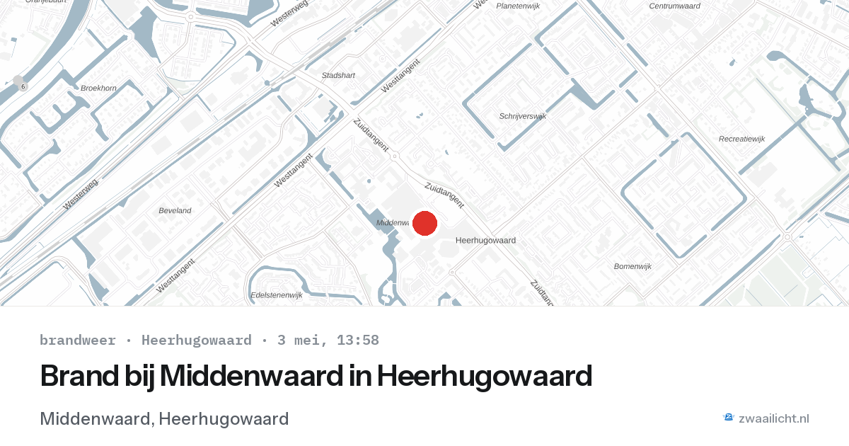 Brand bij Middenwaard in Heerhugowaard — 3 mei 2026