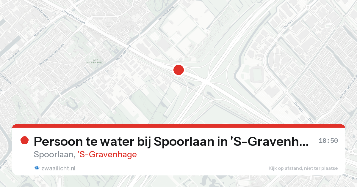 Persoon te water bij Spoorlaan in 'S-Gravenhage — 20 aug 2026