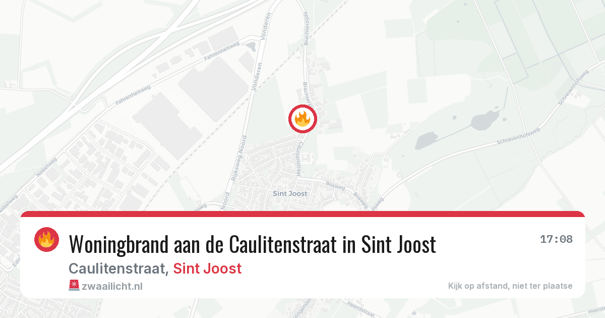 Woningbrand aan de Caulitenstraat in Sint Joost — 4 mei 2026