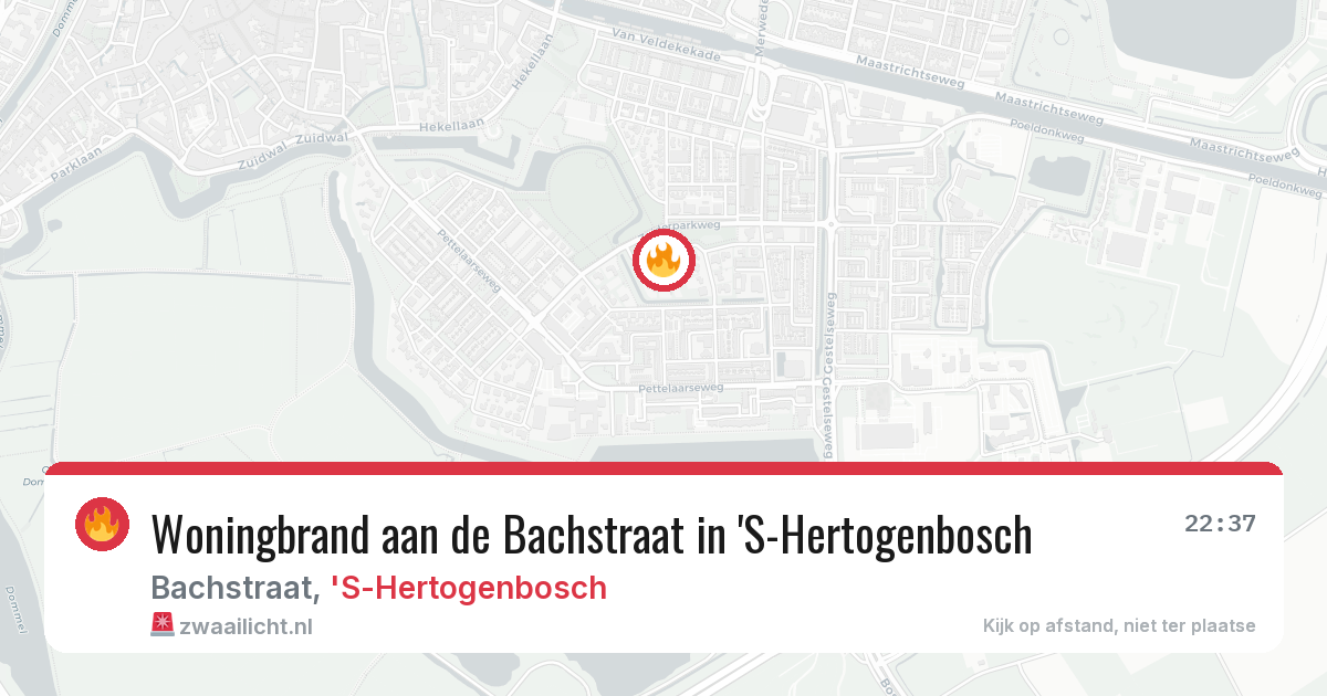 Woningbrand aan de Bachstraat in 'S-Hertogenbosch — 15 mei 2026