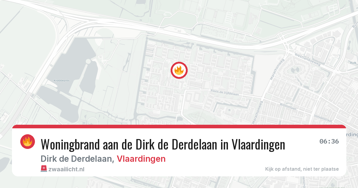 Woningbrand aan de Dirk de Derdelaan in Vlaardingen — 20 jun 2026