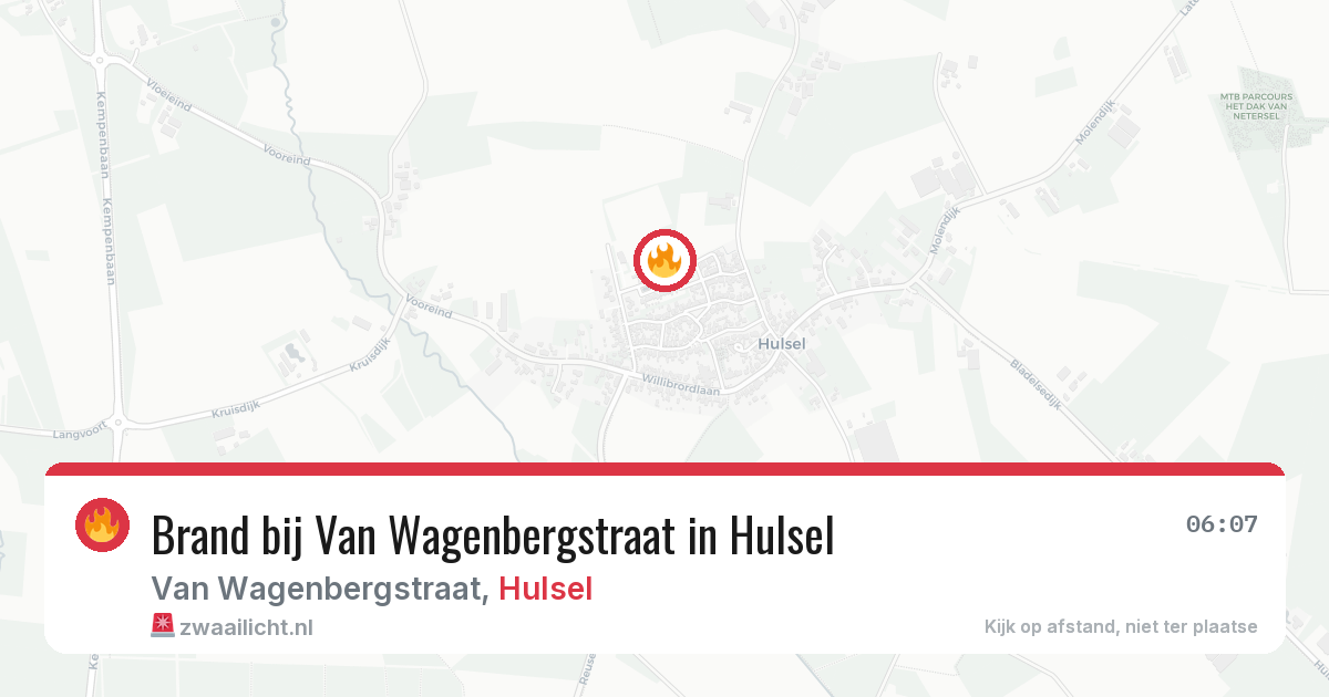 Brand bij Van Wagenbergstraat in Hulsel — 19 jun 2026