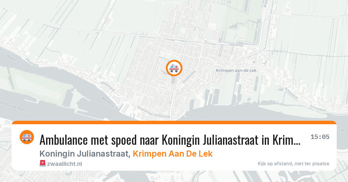 Ambulance met spoed naar Koningin Julianastraat in Krimpen Aan De Lek — 24 mei 2026