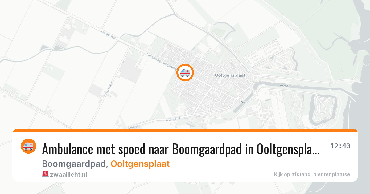 Ambulance met spoed naar Boomgaardpad in Ooltgensplaat — 18 mei 2026