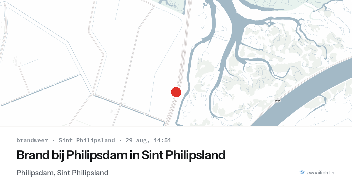 Brand bij Philipsdam in Sint Philipsland — 29 aug 2026