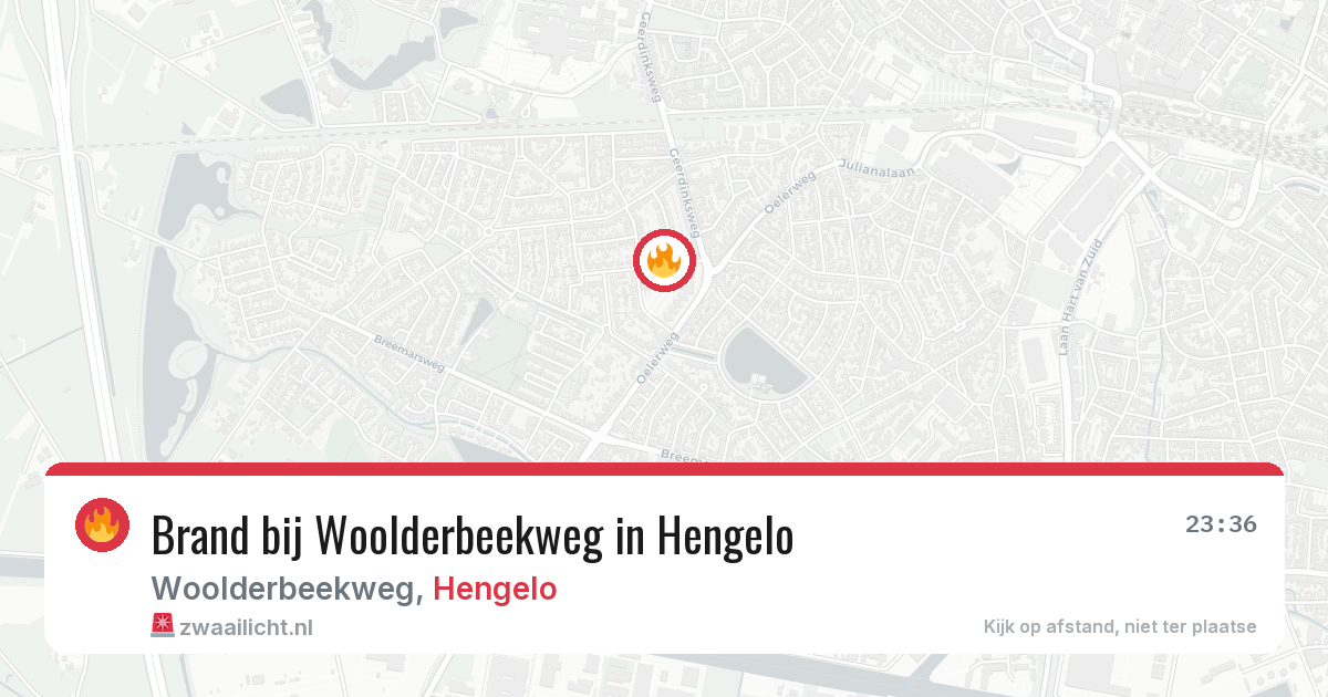 Brand bij Woolderbeekweg in Hengelo — 19 jun 2026