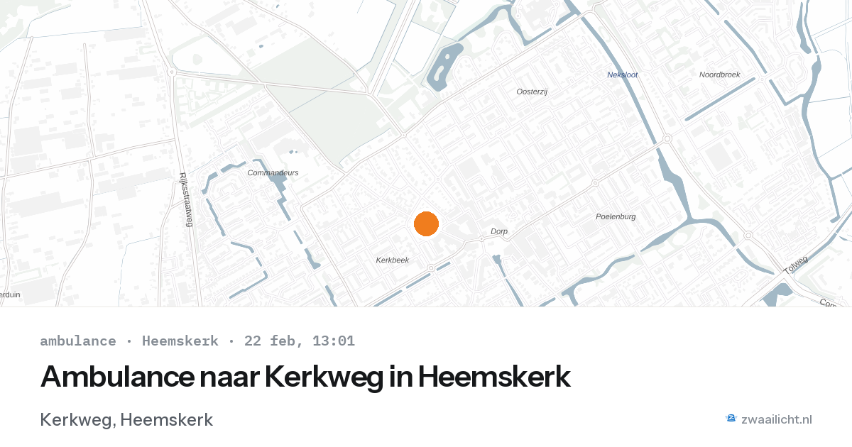 Ambulance naar Kerkweg in Heemskerk — 22 feb 2026