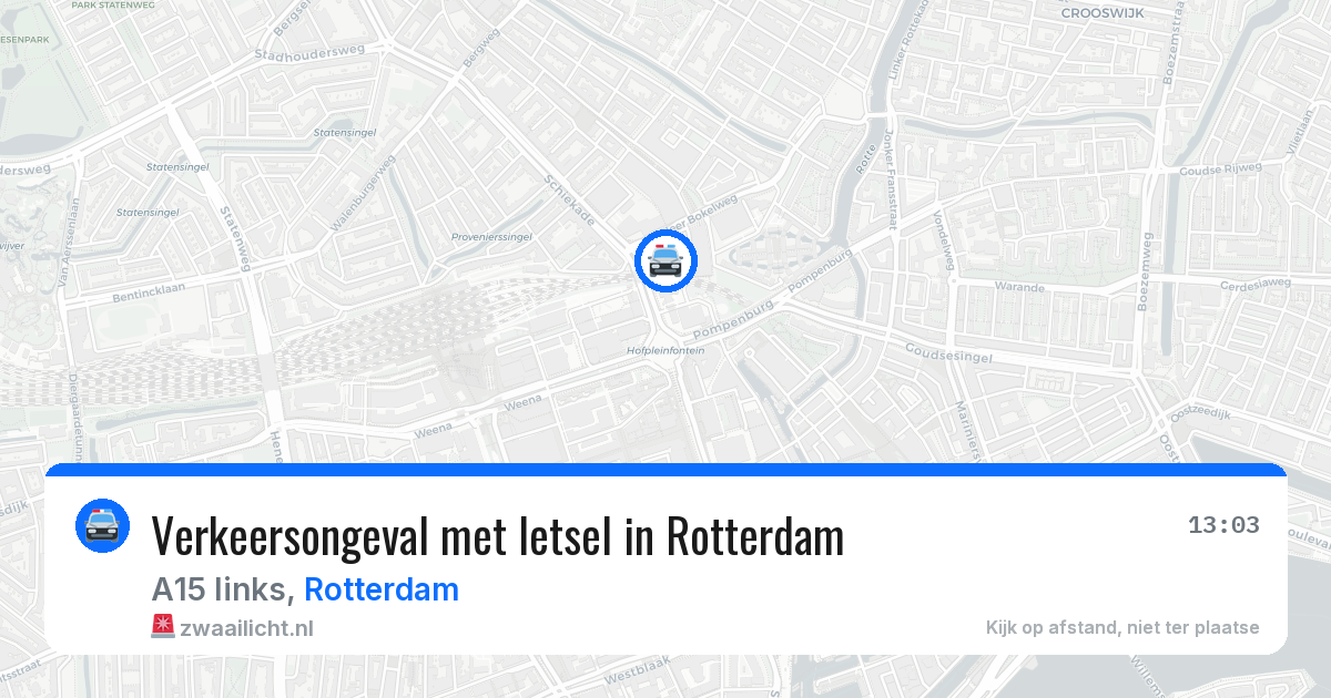Verkeersongeval met letsel in Rotterdam — 25 jun 2026