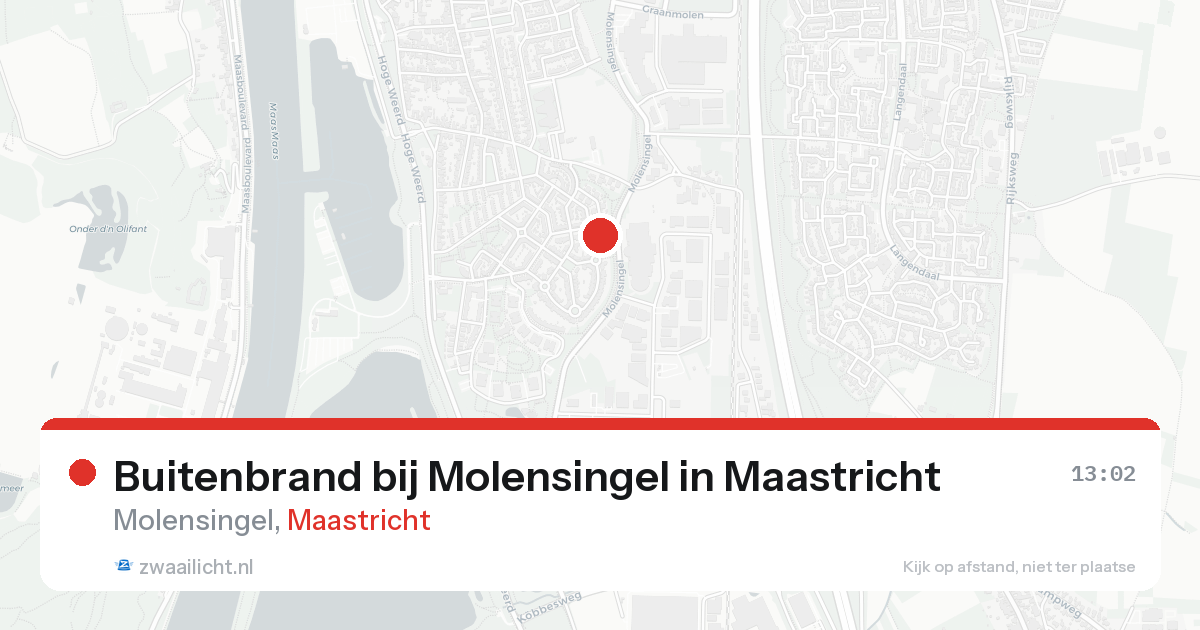 Buitenbrand bij Molensingel in Maastricht — 20 aug 2026