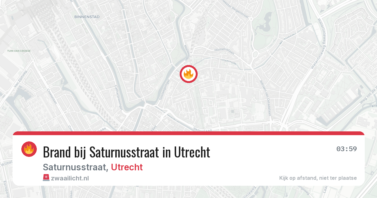 Brand bij Saturnusstraat in Utrecht — 2 aug 2026