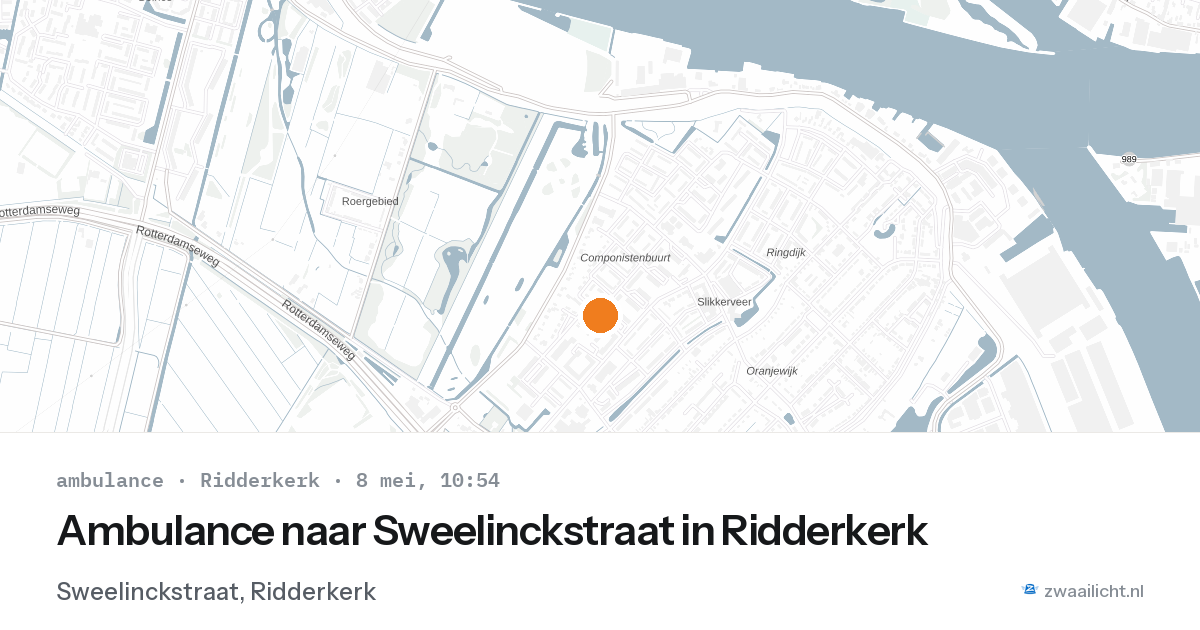 Ambulance naar Sweelinckstraat in Ridderkerk — 8 mei 2026
