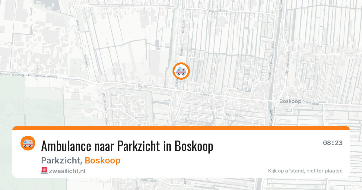 Ambulance naar Parkzicht in Boskoop — 7 aug 2026