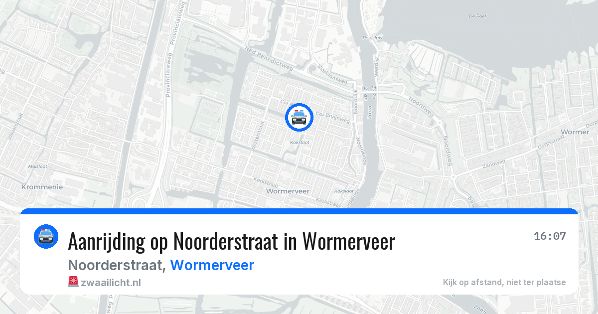 Aanrijding op Noorderstraat in Wormerveer — 14 aug 2026