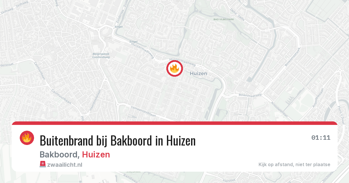 Buitenbrand bij Bakboord in Huizen — 19 jun 2026