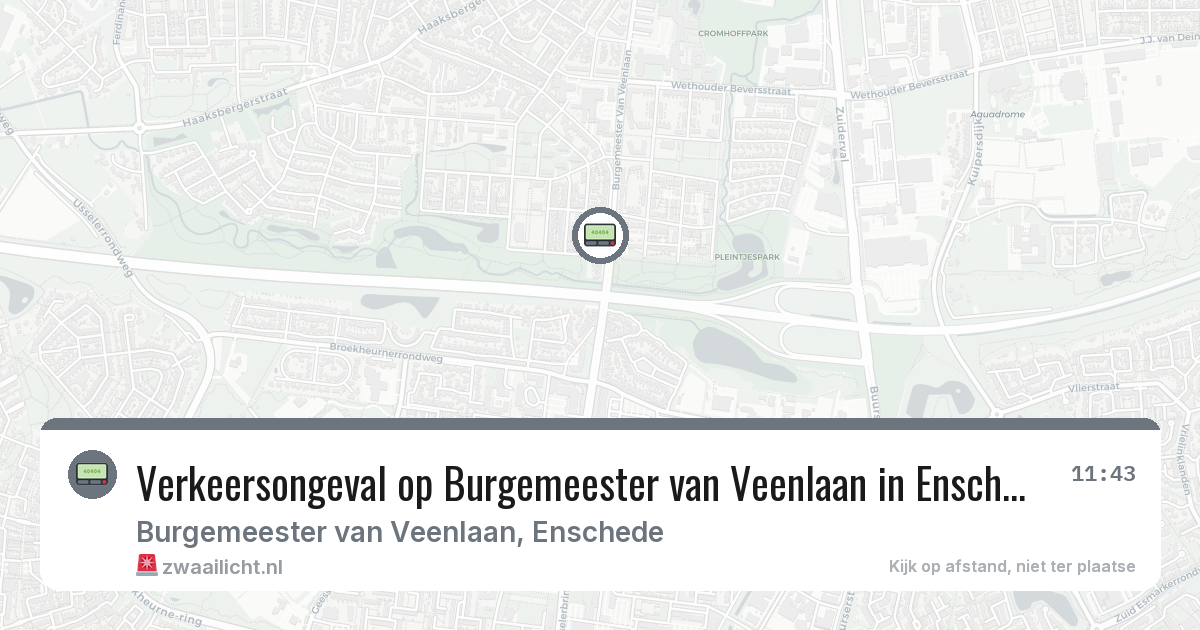 Verkeersongeval op Burgemeester van Veenlaan in Enschede — 11 jul 2026