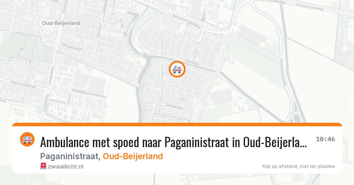 Ambulance met spoed naar Paganinistraat in Oud-Beijerland — 20 jan 2026