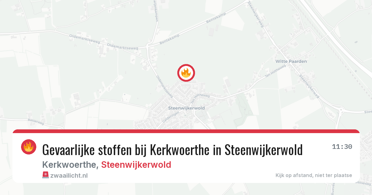 Gevaarlijke stoffen bij Kerkwoerthe in Steenwijkerwold — 1 jul 2026