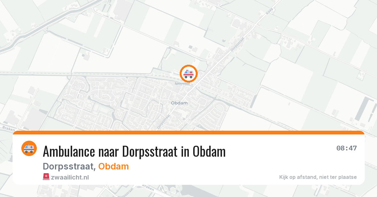 Ambulance naar Dorpsstraat in Obdam — 8 jun 2026