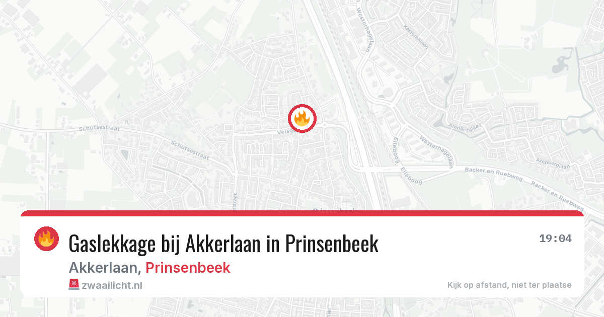 Gaslekkage bij Akkerlaan in Prinsenbeek — 16 jun 2026