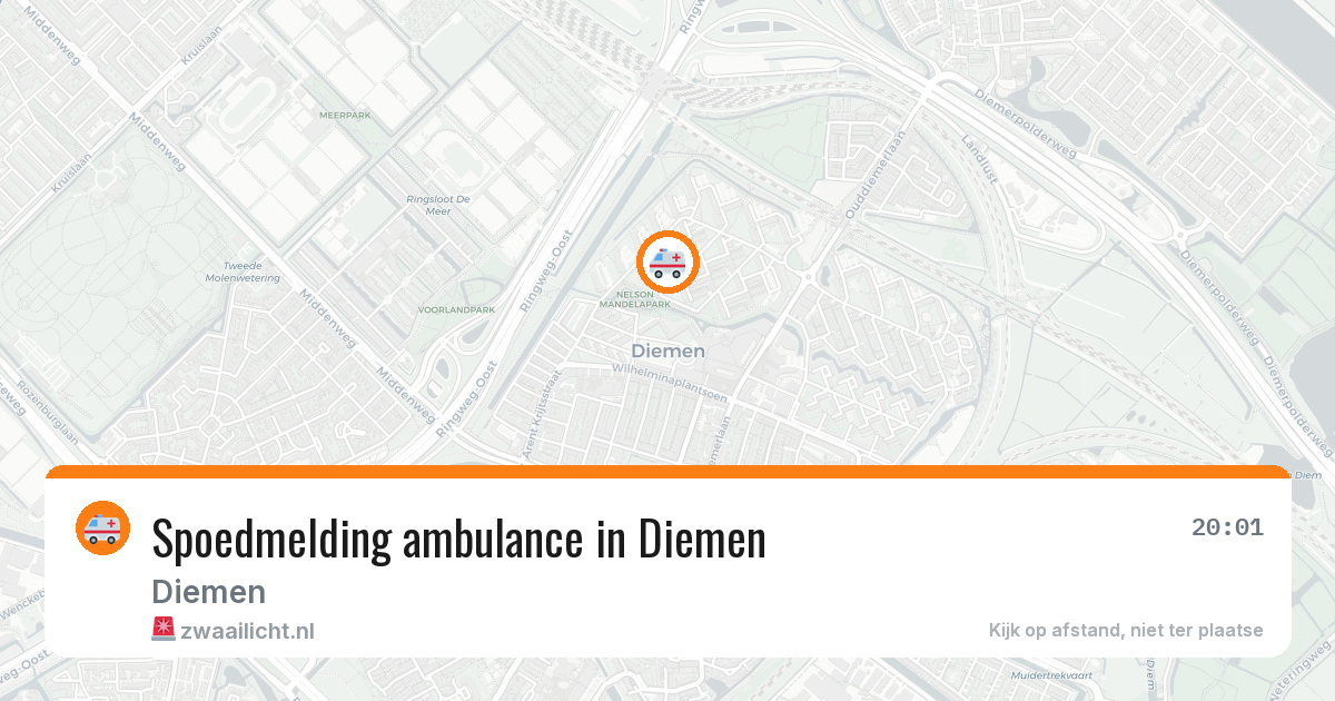 Spoedmelding ambulance in Diemen — 26 jun 2026