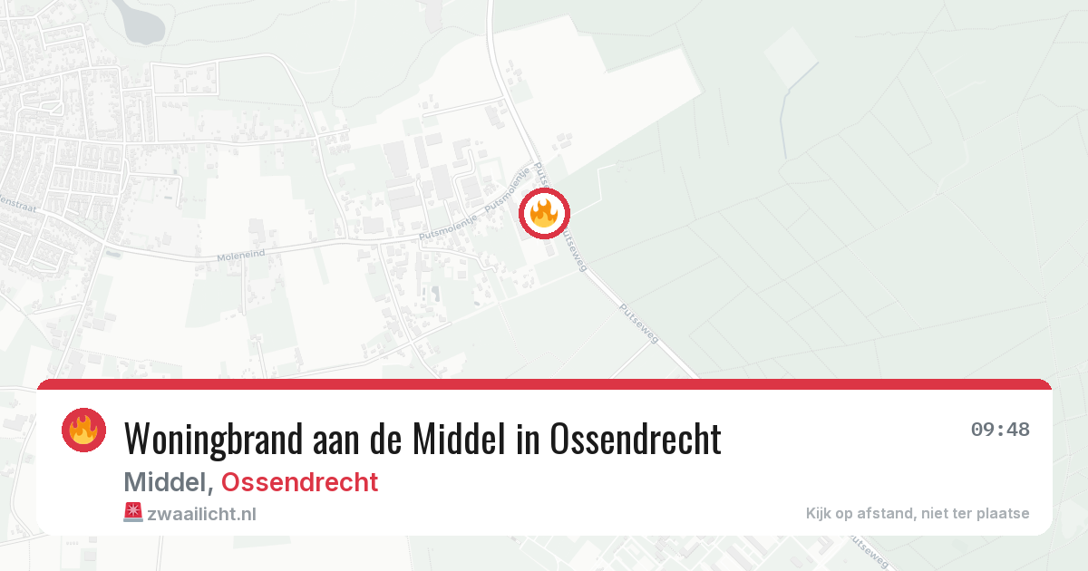 Woningbrand aan de Middel in Ossendrecht — 2 aug 2026