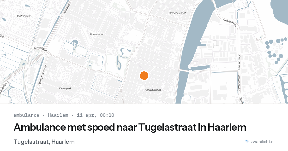 Ambulance met spoed naar Tugelastraat in Haarlem — 10 apr 2026