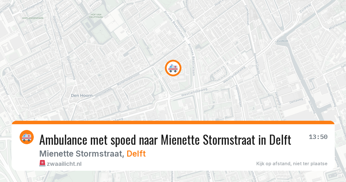 Ambulance met spoed naar Mienette Stormstraat in Delft — 27 jun 2026