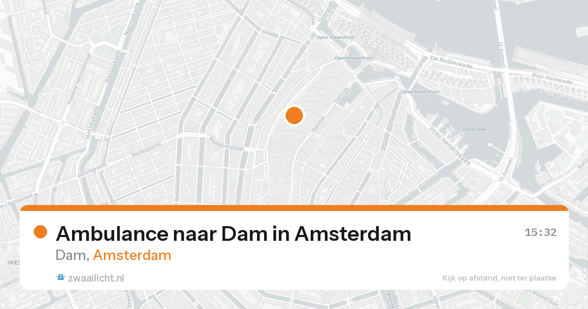 Ambulance naar Dam in Amsterdam — 15 aug 2026