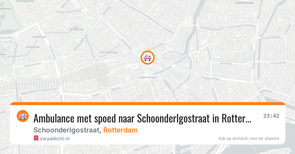 Ambulance met spoed naar Schoonderlgostraat in Rotterdam — 21 jun 2026