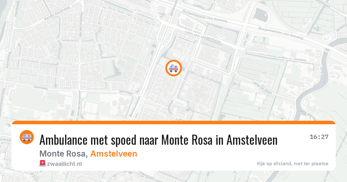 Ambulance met spoed naar Monte Rosa in Amstelveen — 21 mei 2026