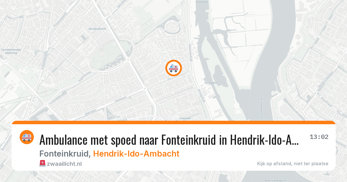 Ambulance met spoed naar Fonteinkruid in Hendrik-Ido-Ambacht — 5 jul 2026