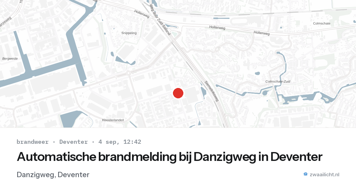 Automatische brandmelding bij Danzigweg in Deventer — 4 sep 2026