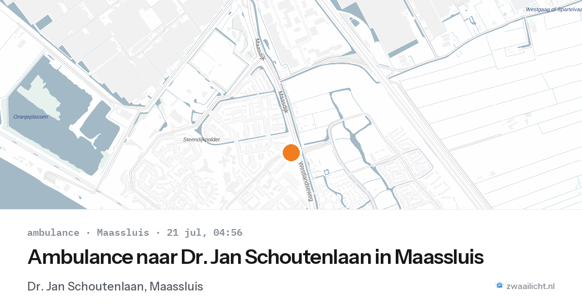 Ambulance naar Dr. Jan Schoutenlaan in Maassluis — 21 jul 2026