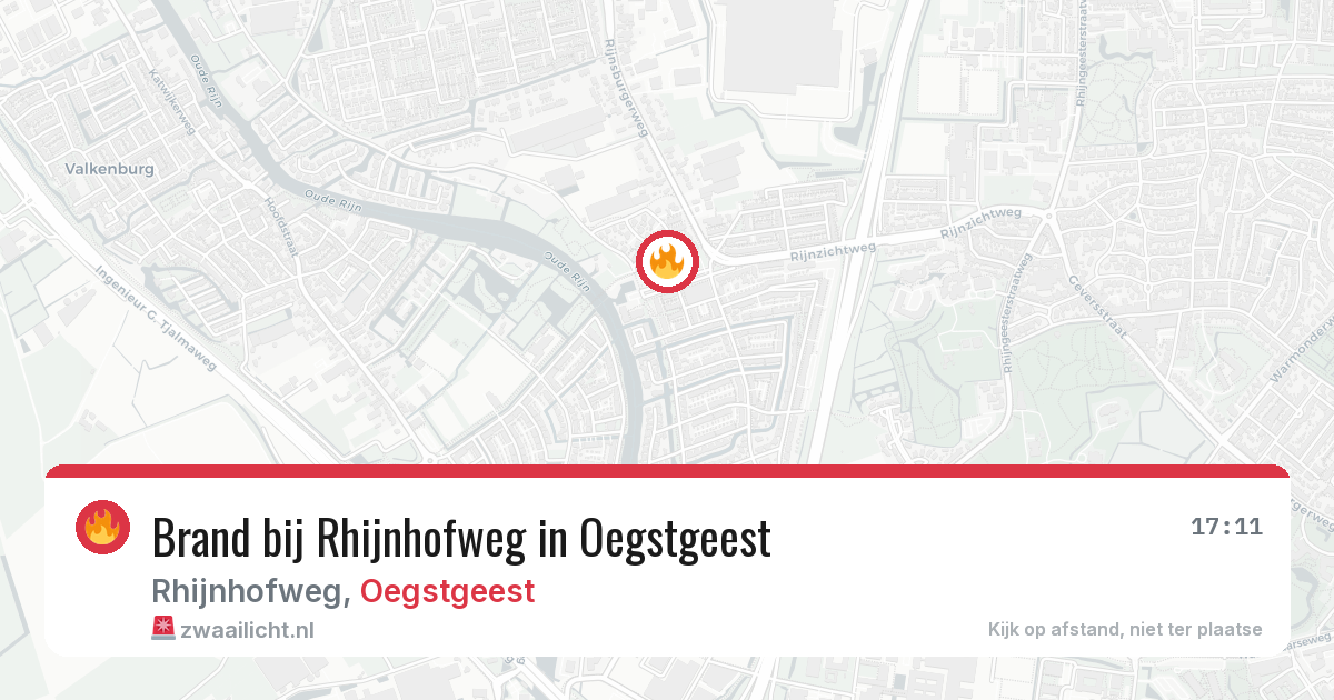 Brand bij Rhijnhofweg in Oegstgeest — 9 aug 2026