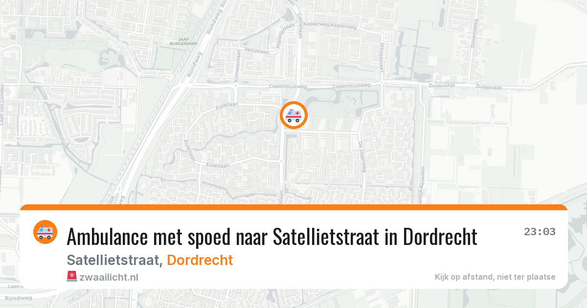 Ambulance met spoed naar Satellietstraat in Dordrecht — 5 mei 2026