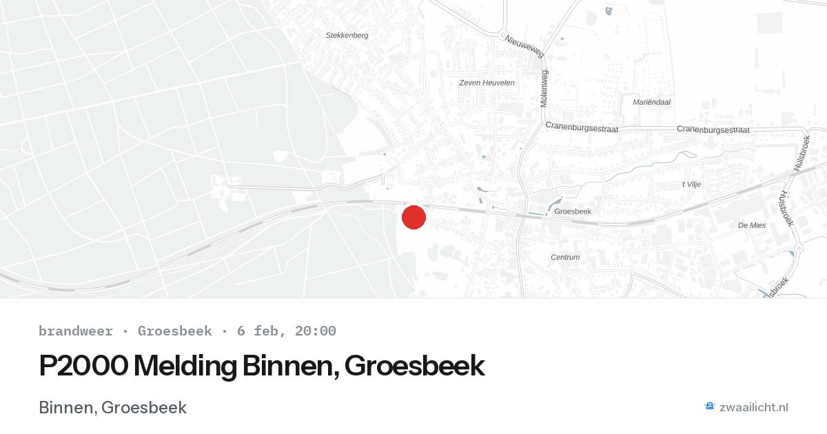 P2000 Melding Binnen, Groesbeek — 6 feb 2026