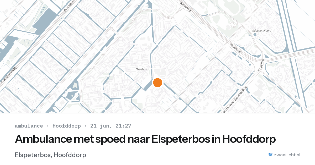 Ambulance met spoed naar Elspeterbos in Hoofddorp — 21 jun 2026