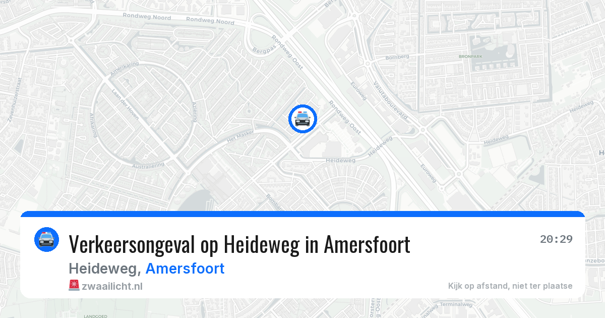 Verkeersongeval op Heideweg in Amersfoort — 29 jun 2026