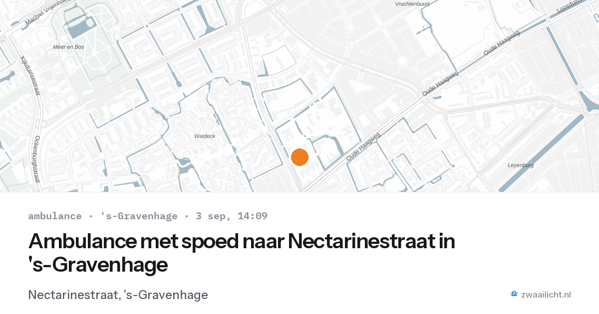 Ambulance met spoed naar Nectarinestraat in 's-Gravenhage — 3 sep 2026