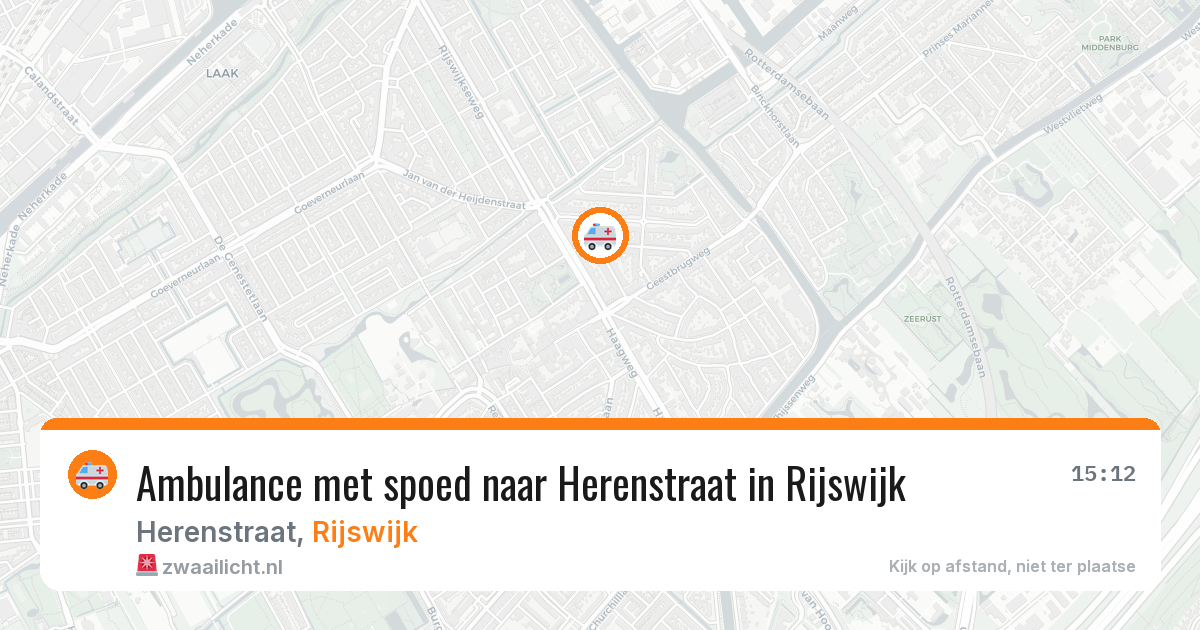 Ambulance met spoed naar Herenstraat in Rijswijk — 27 mei 2026