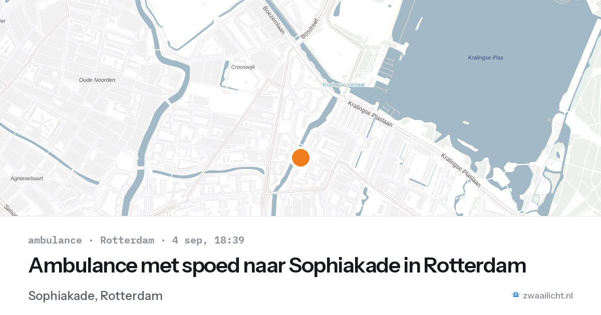 Ambulance met spoed naar Sophiakade in Rotterdam — 4 sep 2026