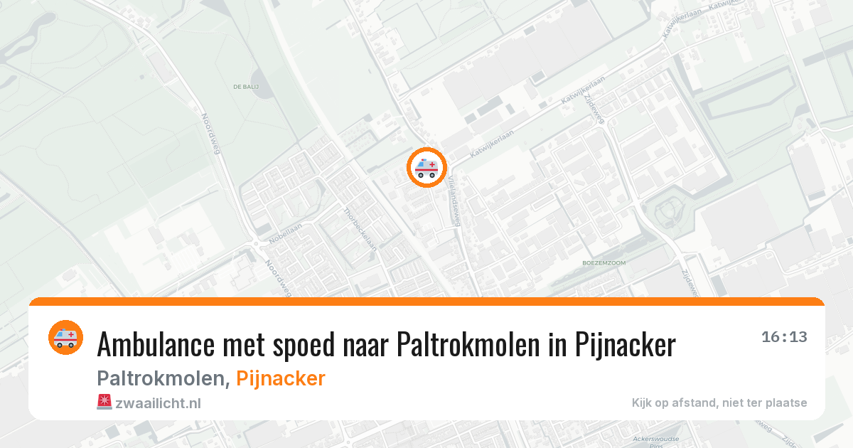 Ambulance met spoed naar Paltrokmolen in Pijnacker — 17 apr 2026