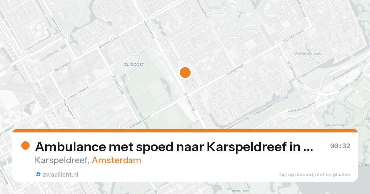 Ambulance met spoed naar Karspeldreef in Amsterdam — 19 aug 2026